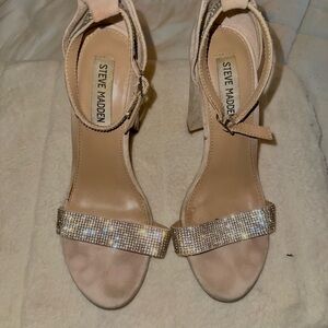 Steve Madden Beige Rhinestone Women's Heels